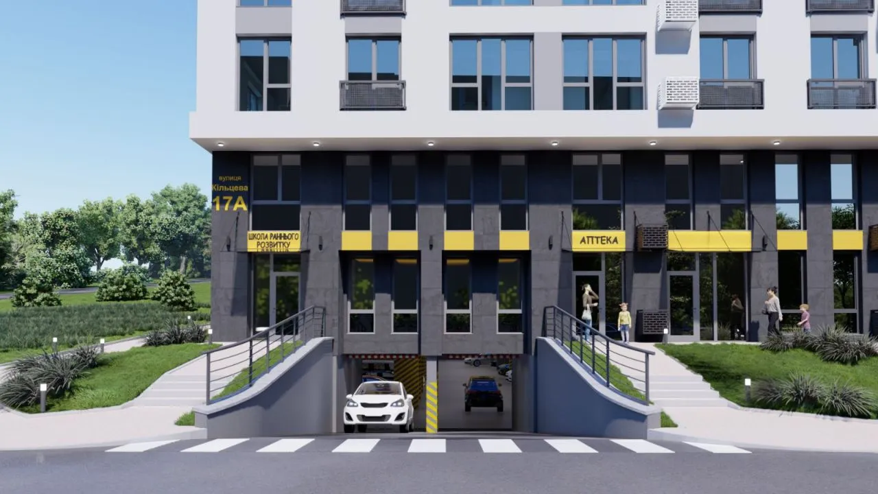 ЖК Весняний - заїзд у паркінг рендер