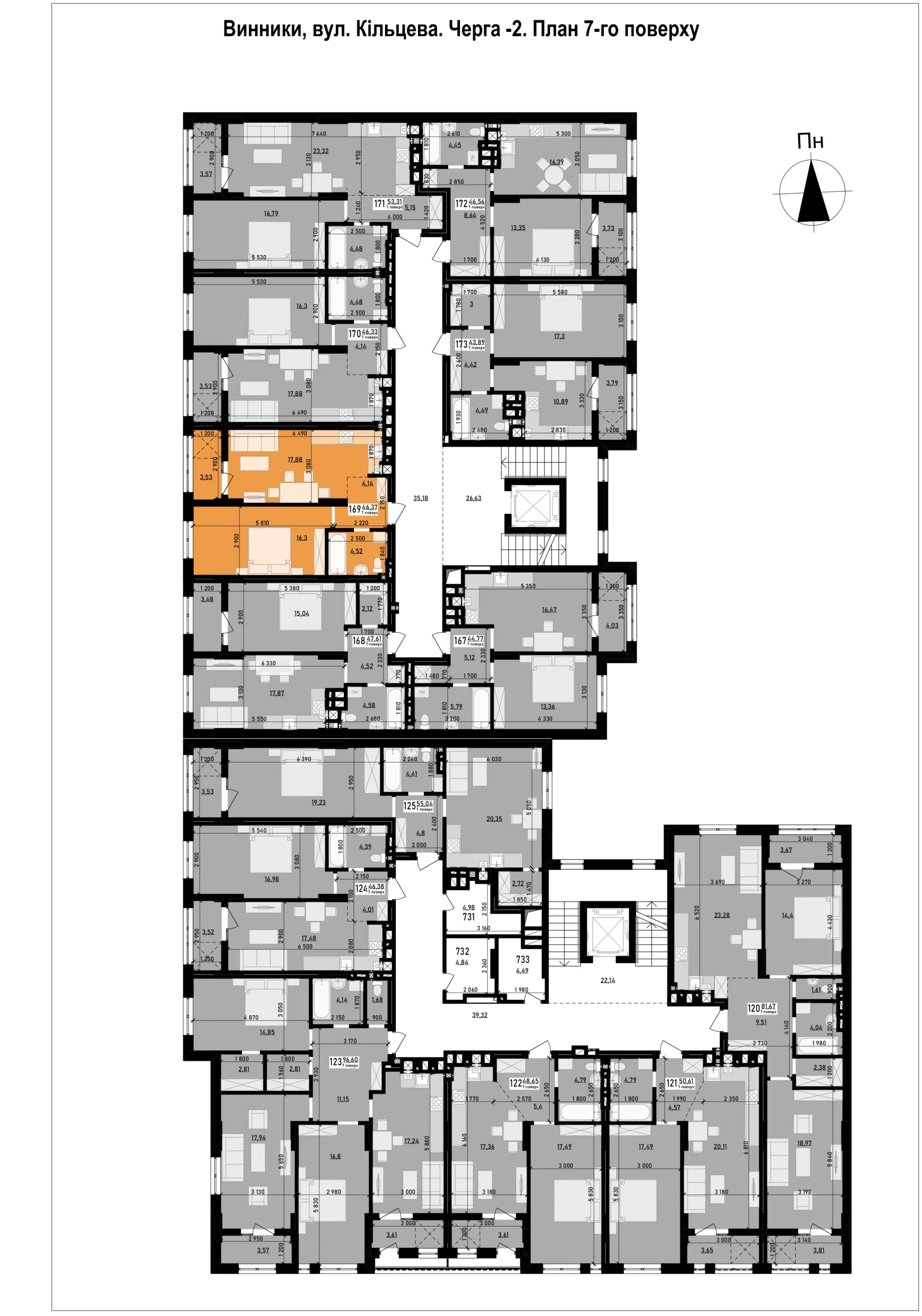 1-кім квартира №169 у ЖК «Весняний»